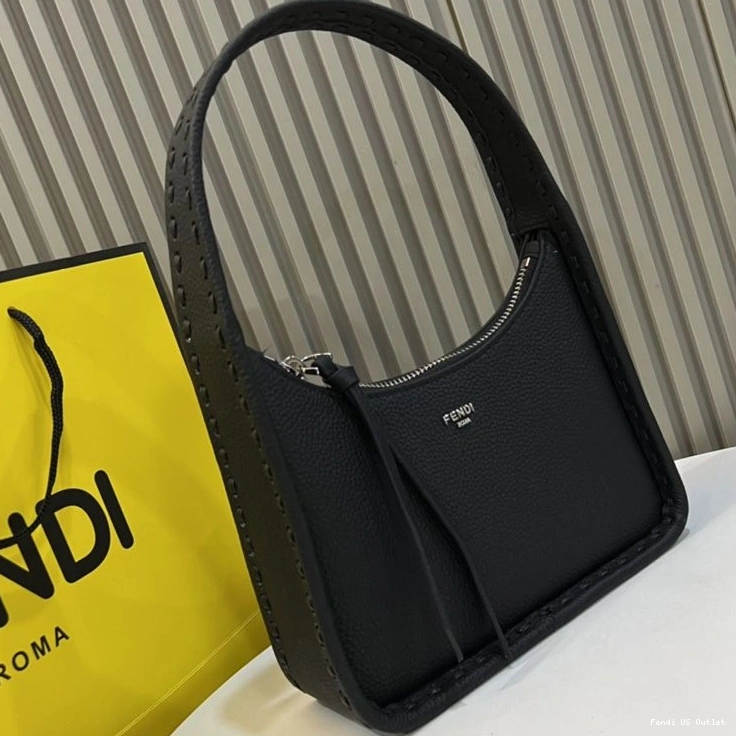 HOT Romano Leather Fendessence Black Fendi Bag Mini In Cuoio 0713